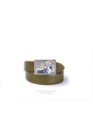 Cintura  in pelle bovina bio-naturale ALESSANDRA FONTANELLI | Cintura | CAVALLO h30VERDE PISELLO